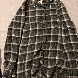 American Eagle green plaid flannel
